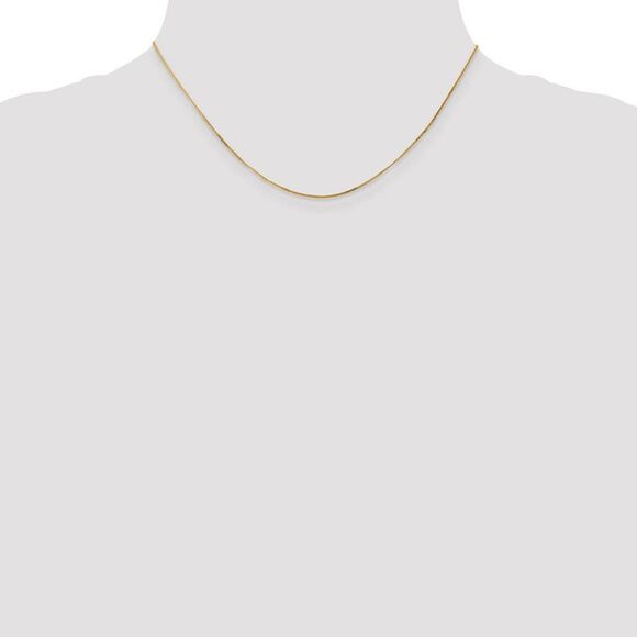 0.9mm, 14k Yellow Gold, Solid Curb Chain Necklace, 16 Inch - Picture 2 of 8